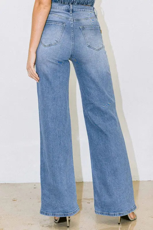 Distressed Wide Fit Jeans - Image #7