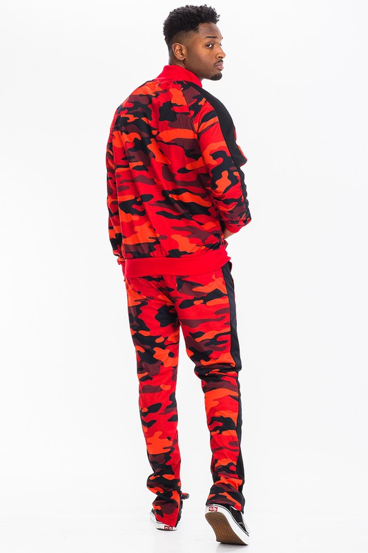 FULL CAMO WITH STRIPE TRACK BOTTOM PANTS - Panther®