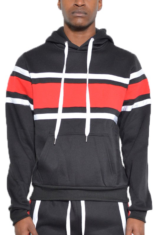 SOLID WITH THREE STRIPE PULLOVER HOODIE - Panther®