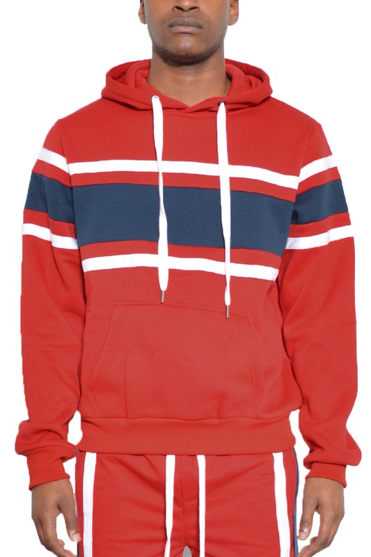 SOLID WITH THREE STRIPE PULLOVER HOODIE - Panther®