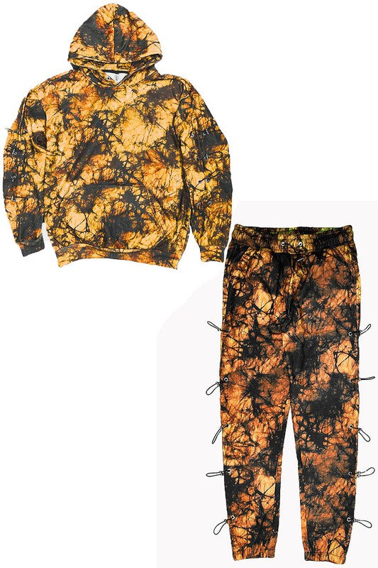 TYE DYE SLEEVE TOGGLE HOODIE AND SWEAT SET - Panther®