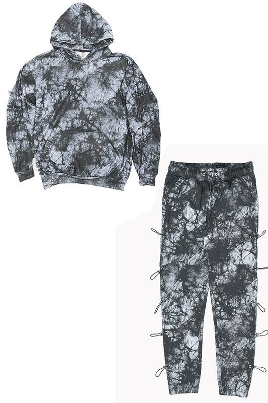 TYE DYE SLEEVE TOGGLE HOODIE AND SWEAT SET - Panther®