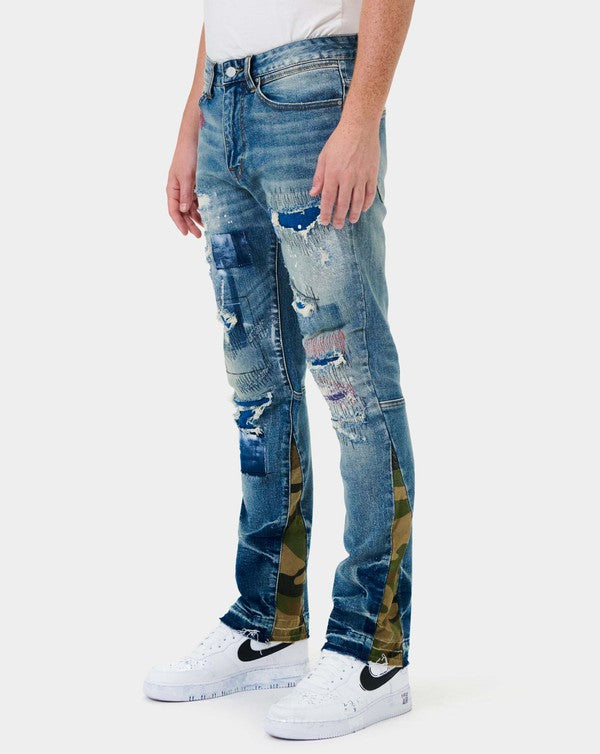 HEAVY RIP & REPAIR SLIM STRAIGHT DENIM - Panther®