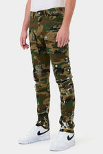 CAMO MULTI CARGO SLIM STRAIGHT PANTS - Panther®