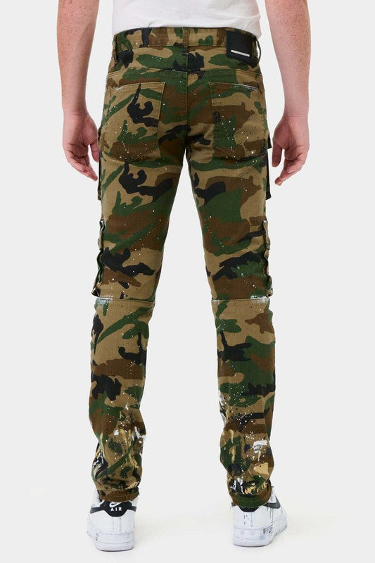 CAMO MULTI CARGO SLIM STRAIGHT PANTS - Panther®