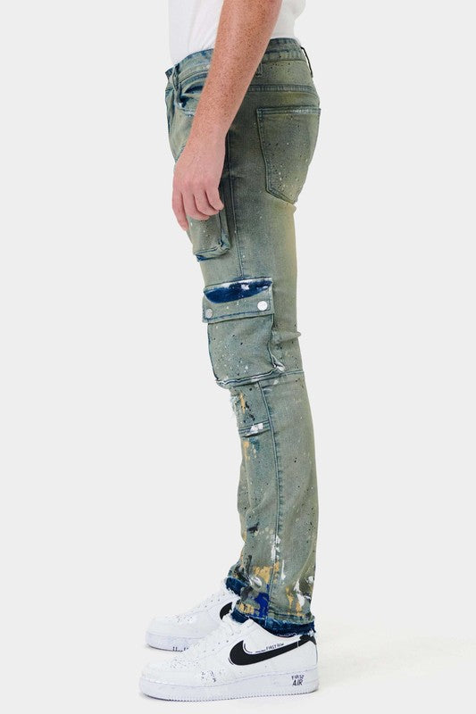 MULTI CARGO SLIM STRAIGHT DENIM - Panther®