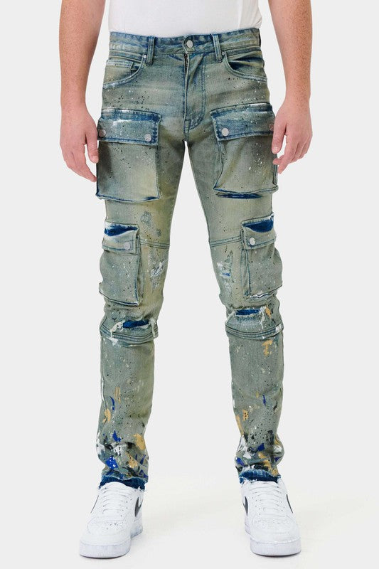 MULTI CARGO SLIM STRAIGHT DENIM - Panther®