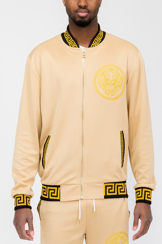 Mens Black and Gold Detail Track Suit