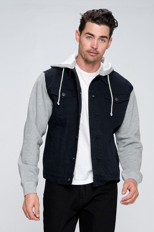 Men's Denim Jacket with Fleece Hoodies - Panther®