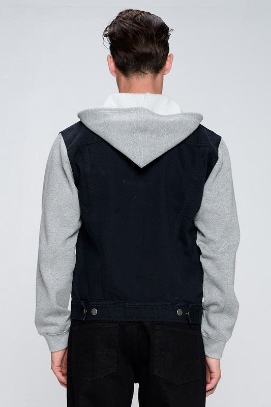 Men's Denim Jacket with Fleece Hoodies - Panther®