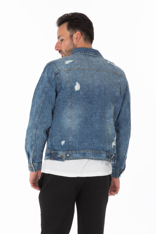 Men's Denim Jacket with Distressed - Panther®