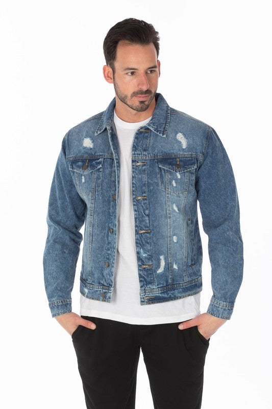 Men's Denim Jacket with Distressed - Panther®