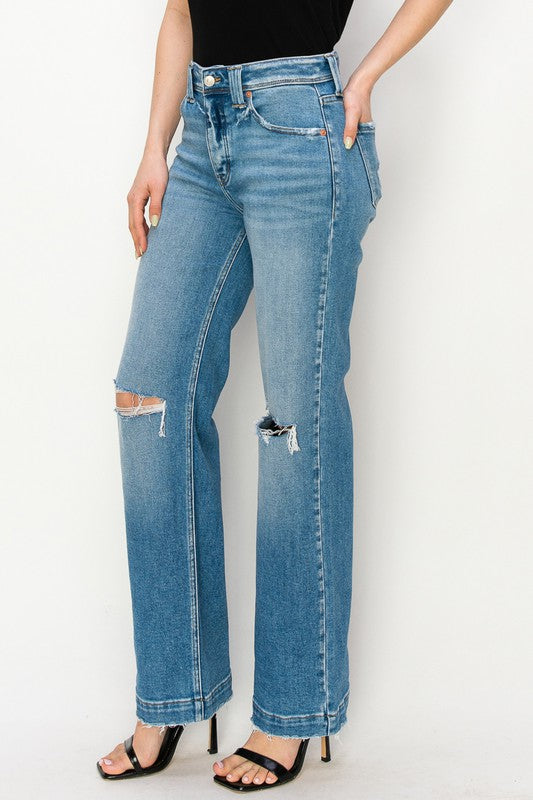 PLUS SIZE - HIGH RISE STRAIGHT LEG JEANS - Panther®