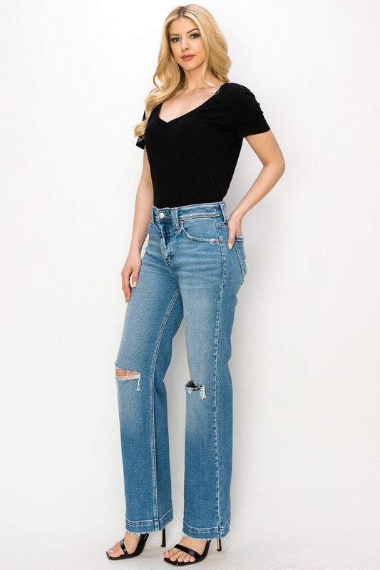 PLUS SIZE - HIGH RISE STRAIGHT LEG JEANS - Panther®