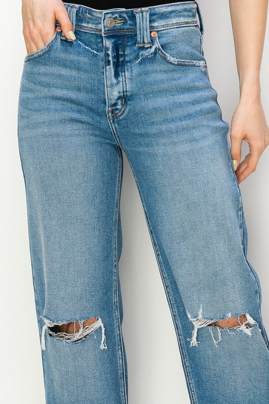 PLUS SIZE - HIGH RISE STRAIGHT LEG JEANS - Panther®