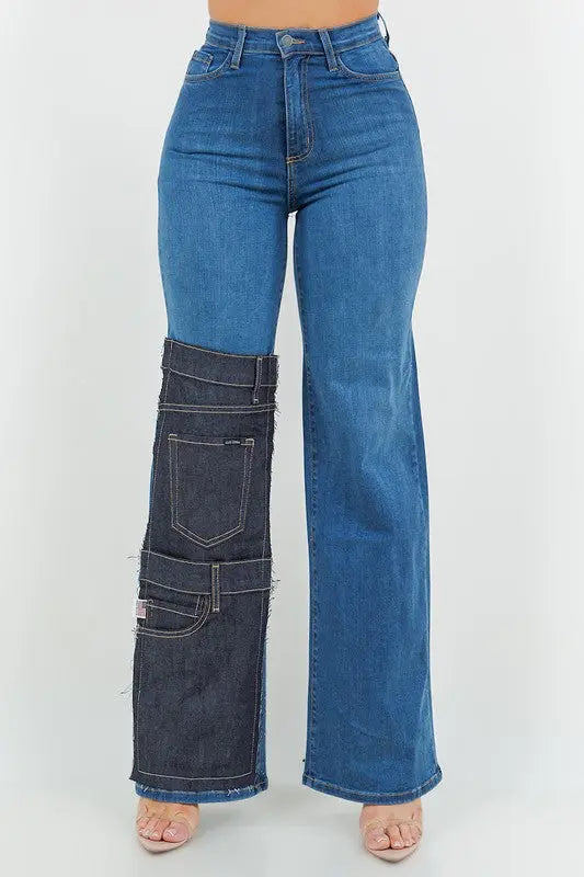 Janet Wide Leg jean in Medium Blue - Image #1