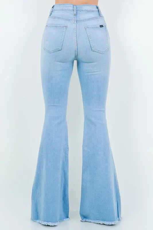 Perla Bell Bottom Jean in Light Wash - Image #6