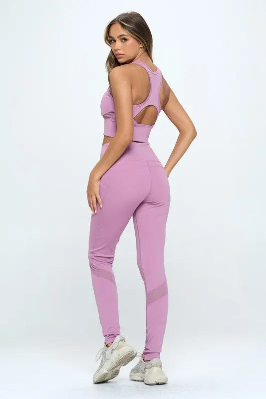 Women's Two Piece Activewear Set Cut Out Detail - Image #3