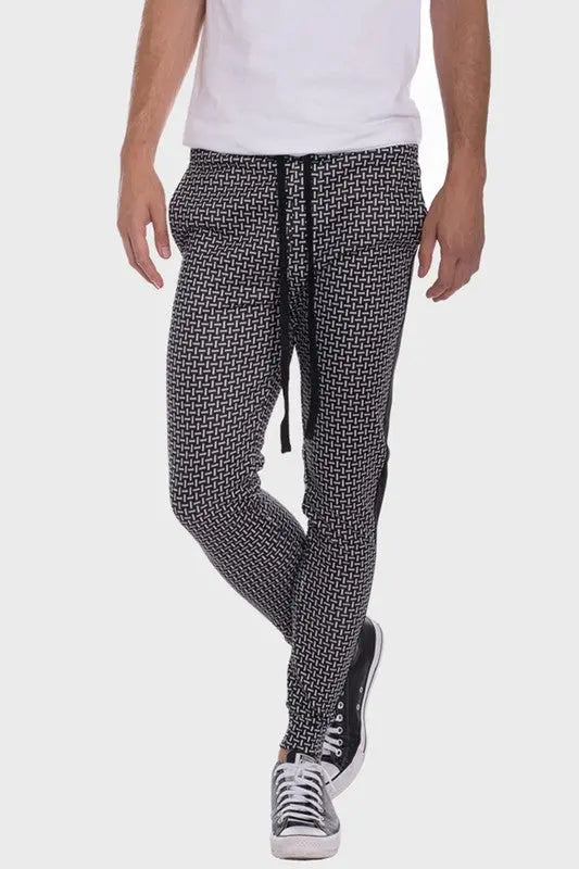 WEIV MEN'S Patterned Sweatpants with Side Stripe - Image #11