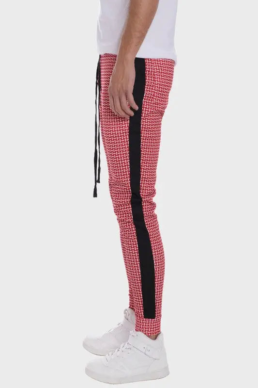 WEIV MEN'S Patterned Sweatpants with Side Stripe - Image #2