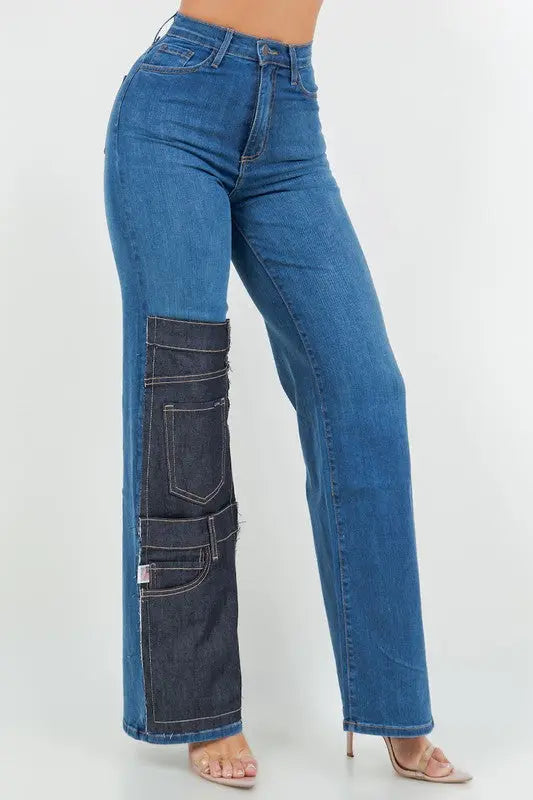 Janet Wide Leg jean in Medium Blue - Image #3
