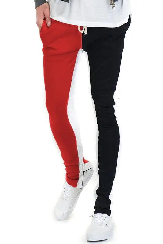 TWO TONE COLOR BLOCK TRACK PANT JOGGER - Image #8