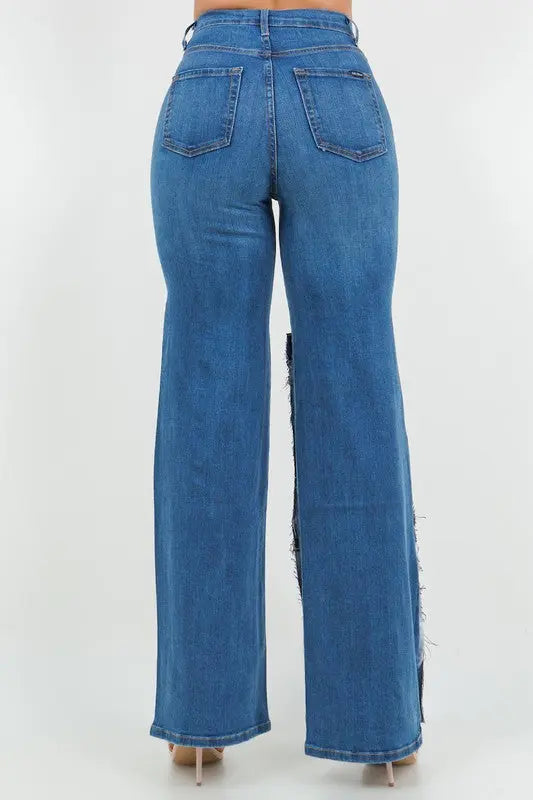 Janet Wide Leg jean in Medium Blue - Image #5