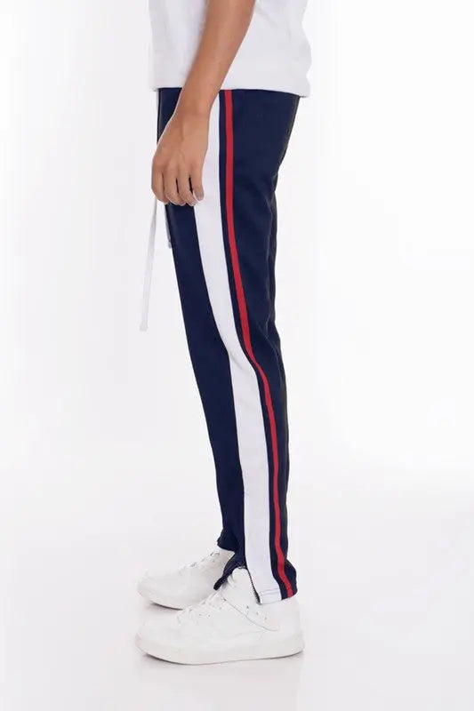 STRIPES TRICOT TAPERED PANTS - Image #1