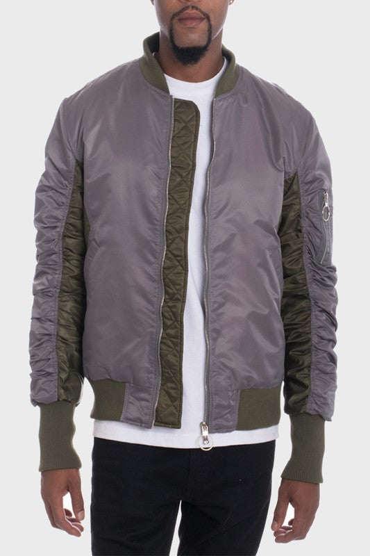 TWO TONE COLOR BLOCK BOMBER JACKET - Panther®