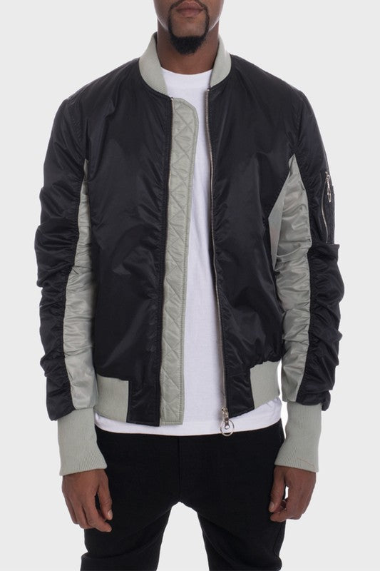 TWO TONE COLOR BLOCK BOMBER JACKET - Panther®