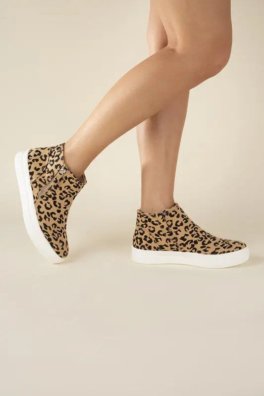 Route-S High Top Leopard Sneakers - Image #1