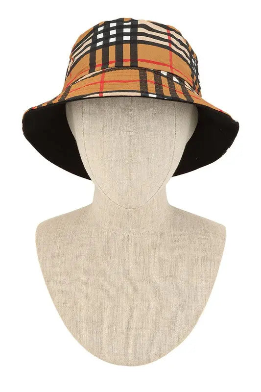 Unisex Vintage Check Bucket Hat. You can wear this hat for any occasion. - Image #2