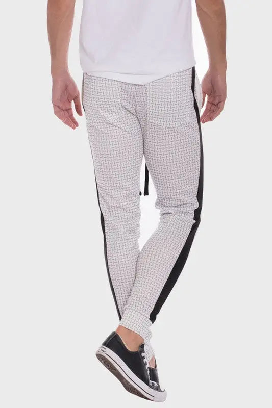 WEIV MEN'S Patterned Sweatpants with Side Stripe - Image #6