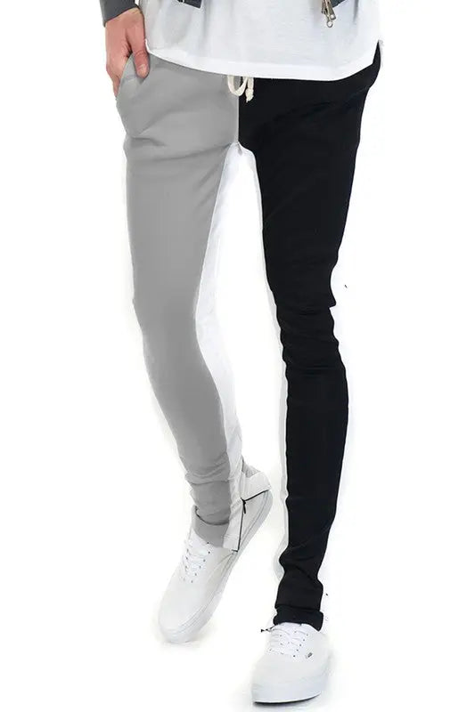 TWO TONE COLOR BLOCK TRACK PANT JOGGER - Image #2