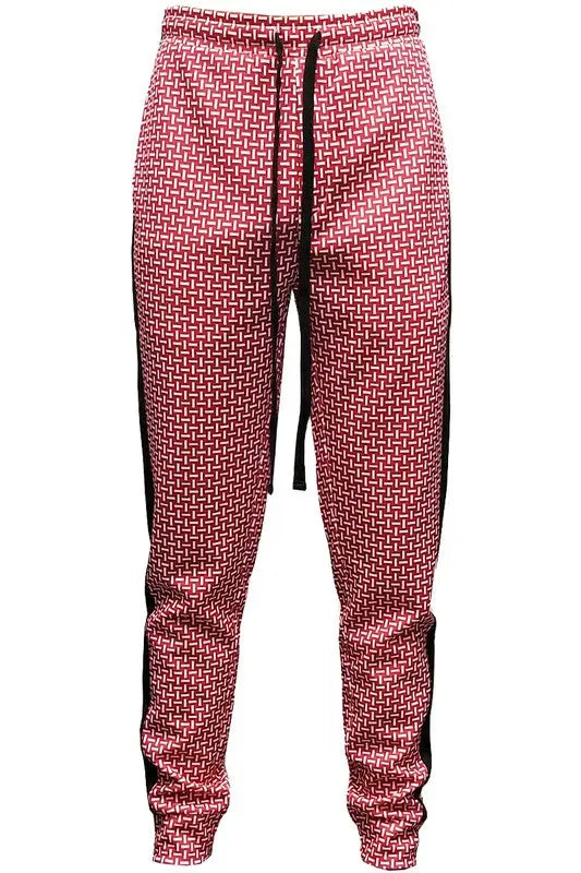 WEIV MEN'S Patterned Sweatpants with Side Stripe - Image #5