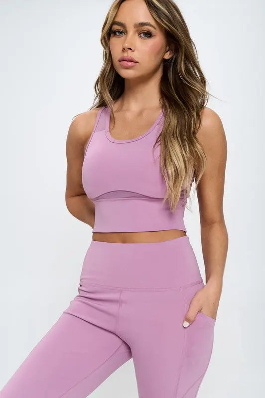 Women's Two Piece Activewear Set Cut Out Detail - Image #1