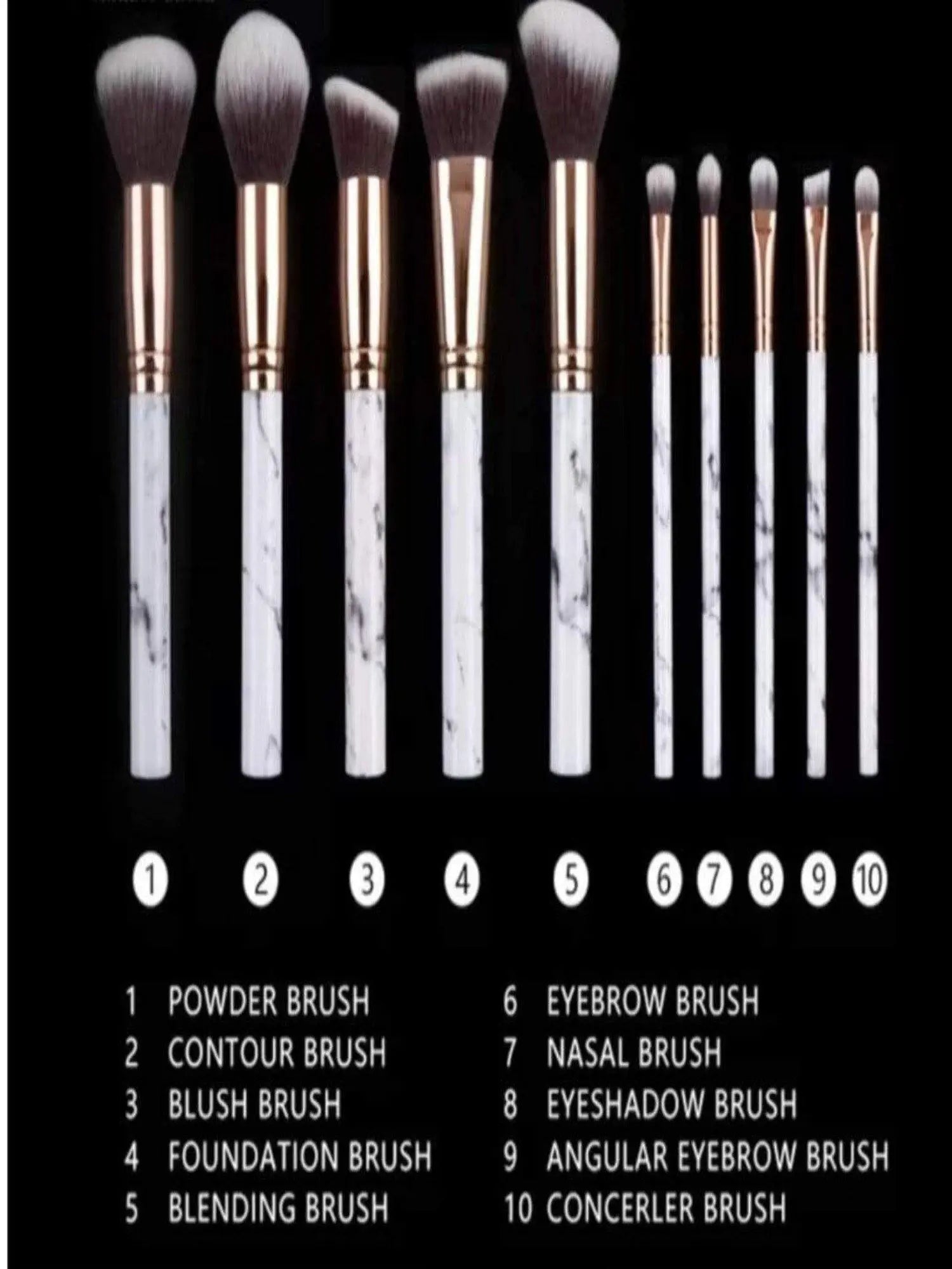 10 Pcs Makeup Brushes. - Panther®