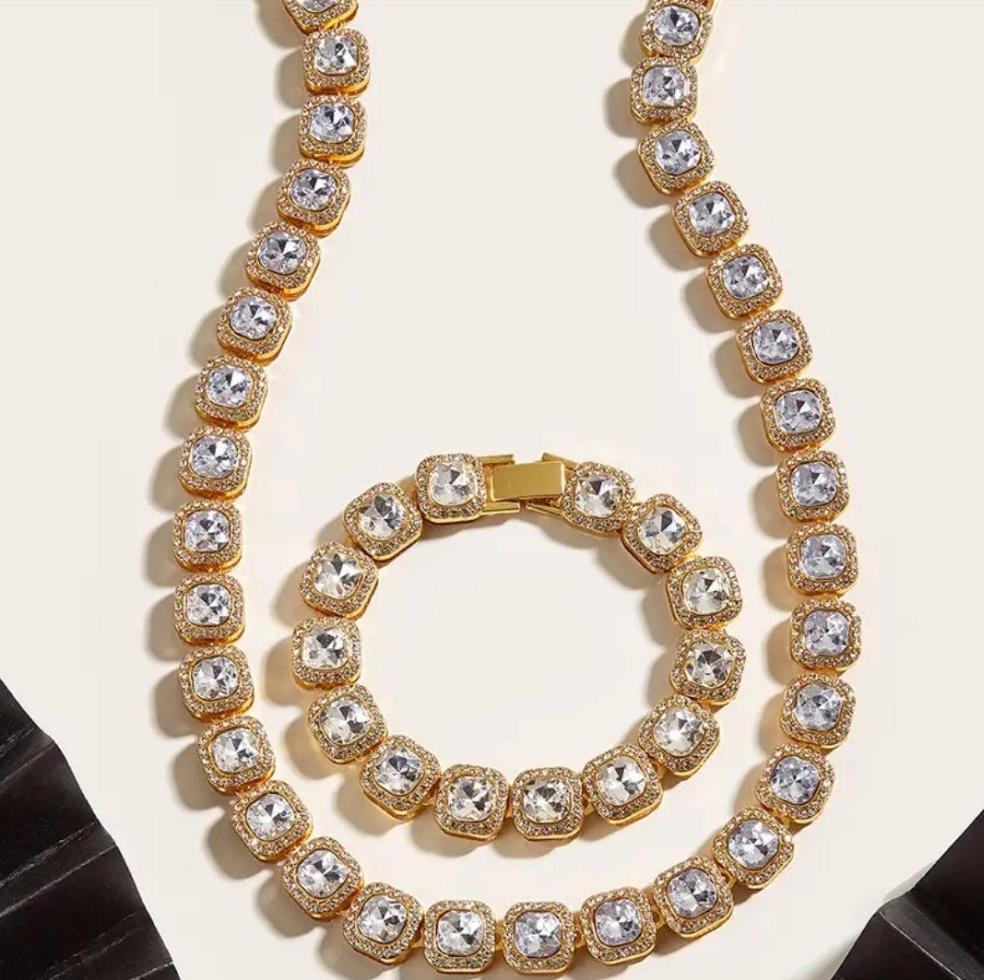 2pcs Men's Fashion Golden Necklace & Bracelet - Panther®