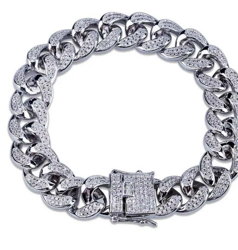 Hip Hop Iced Out Bracelet Cuban Chain Zircon Bracelet For Men - Panther®