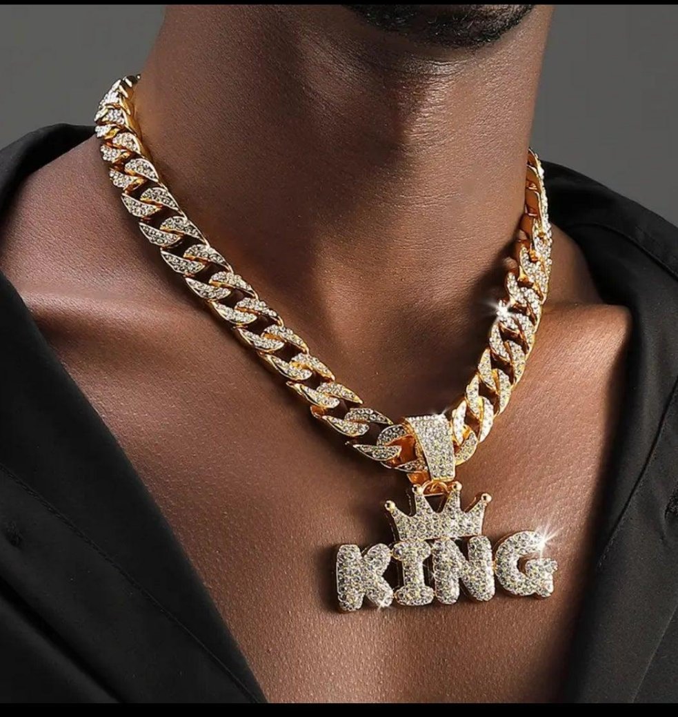 Crown KING Pendant + Cuban Chain - Panther®