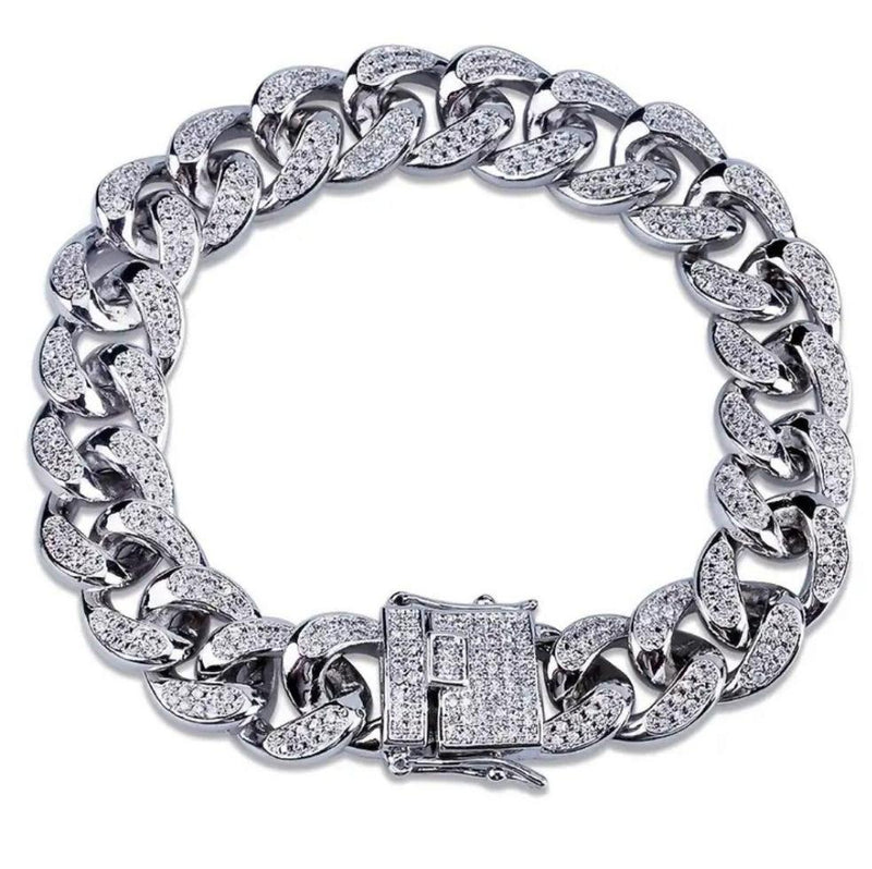 Hip Hop Iced Out Bracelet Cuban Chain Zircon Bracelet For Men - Panther®