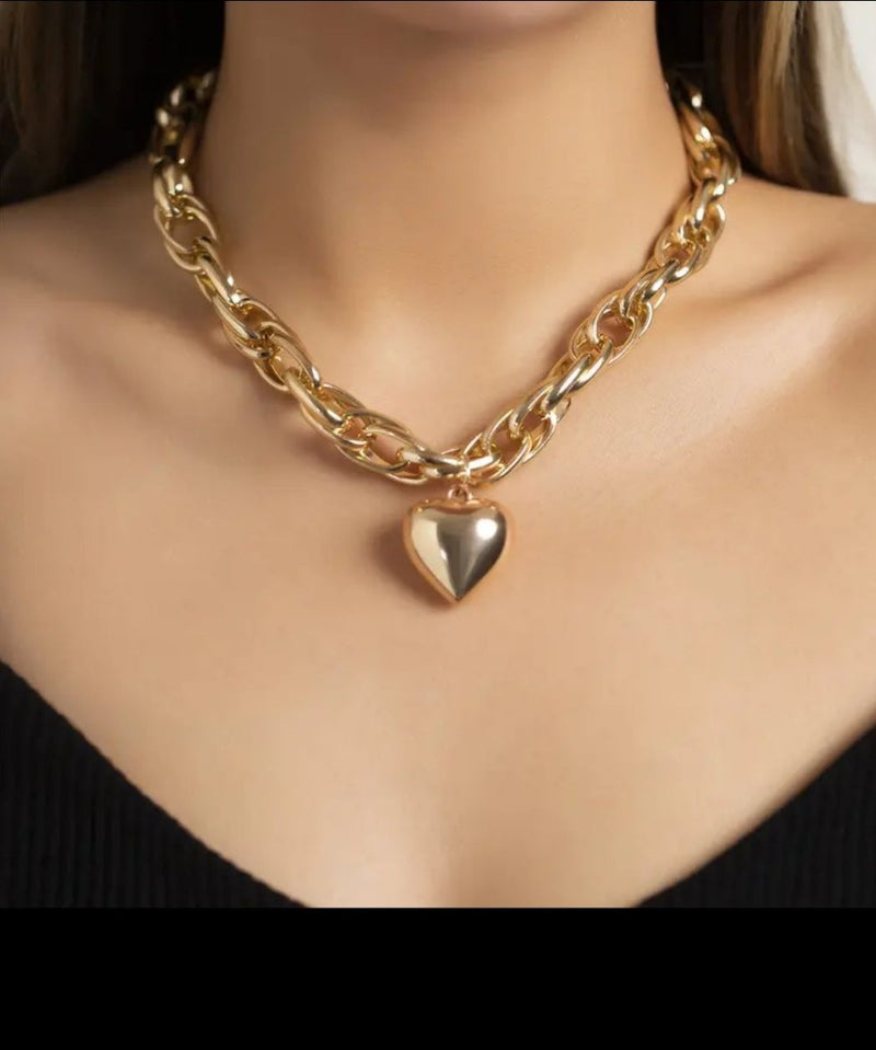 Women's Simple Hip Hop Heart Chain Necklace - Panther®