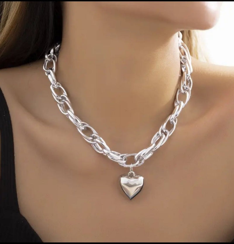 Women's Simple Hip Hop Heart Chain Necklace - Panther®