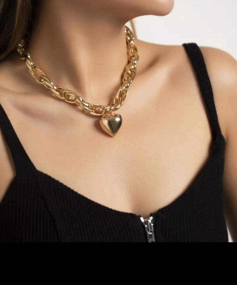 Women's Simple Hip Hop Heart Chain Necklace - Panther®