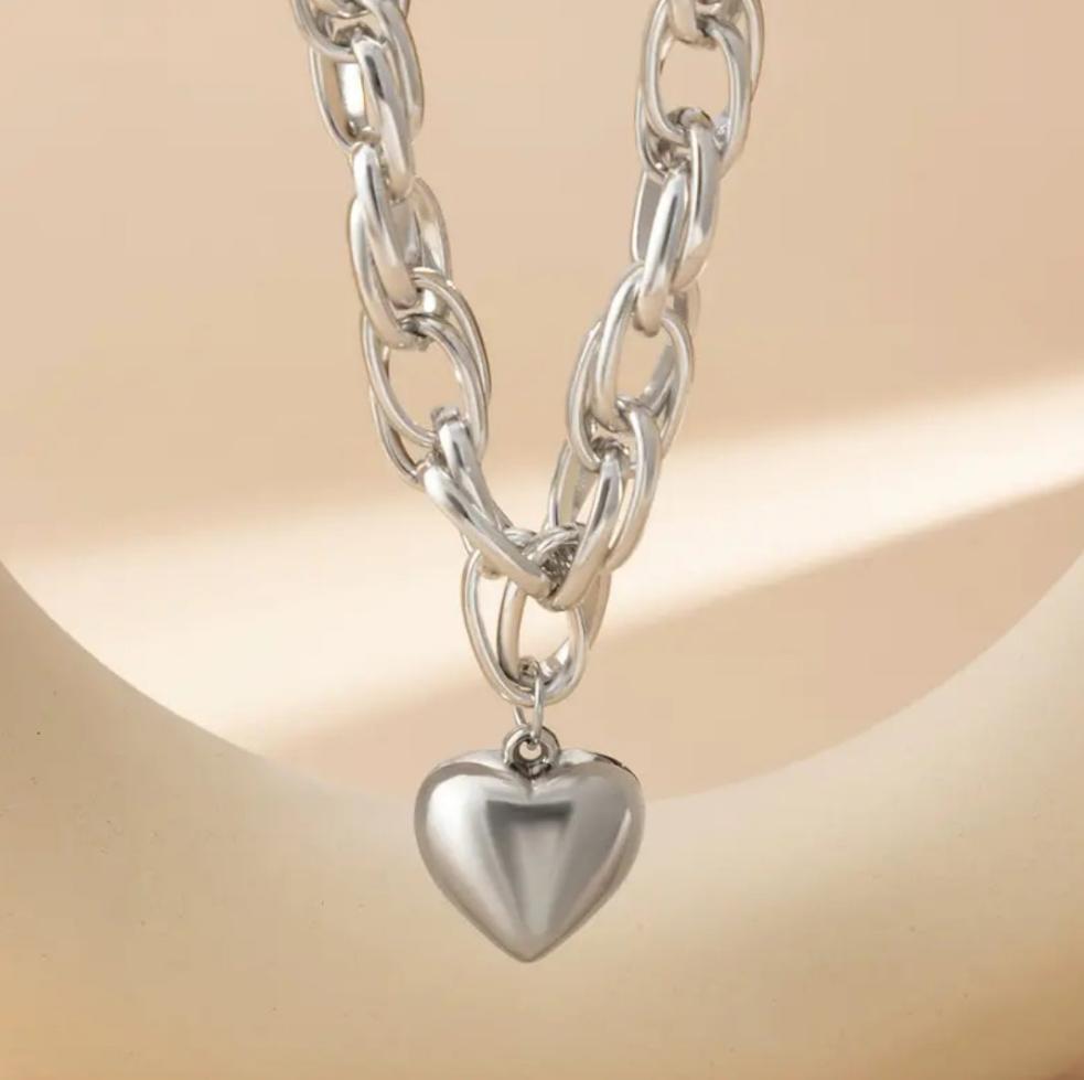 Women's Simple Hip Hop Heart Chain Necklace - Panther®