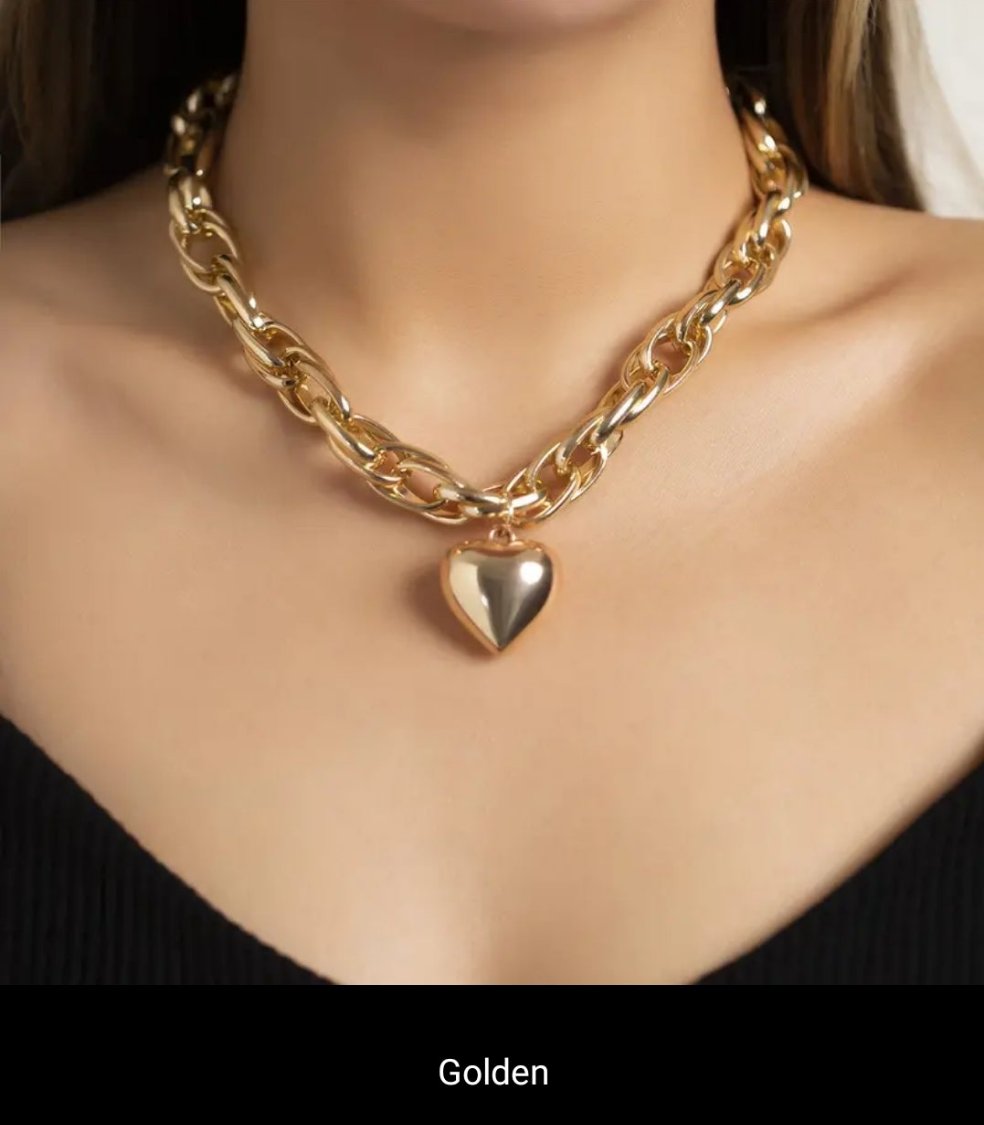 Women's Simple Hip Hop Heart Chain Necklace - Panther®