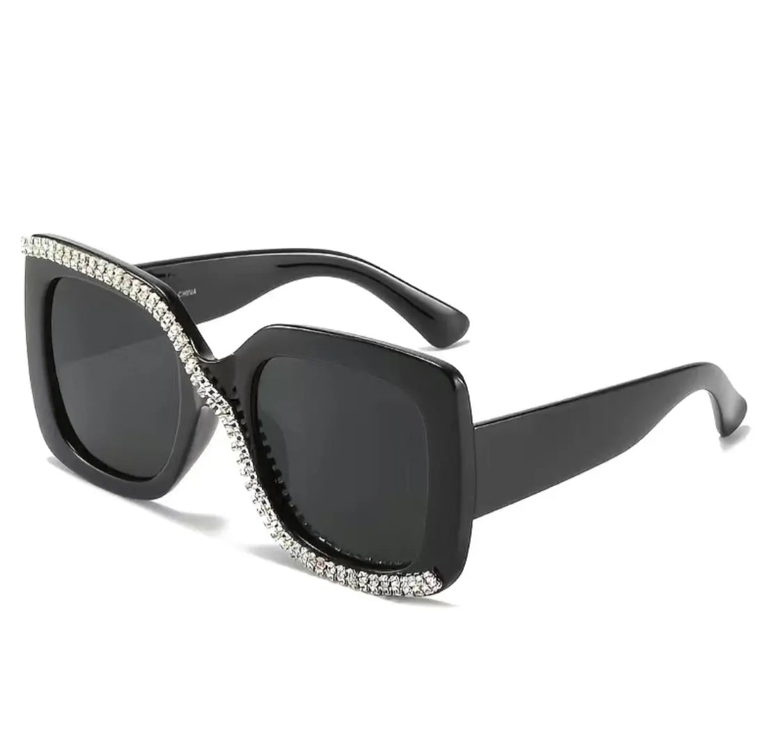 Special Design Color With Crystals Big Frame Rhinestone Bling Trendy Fashionable Sunglasses - Panther®