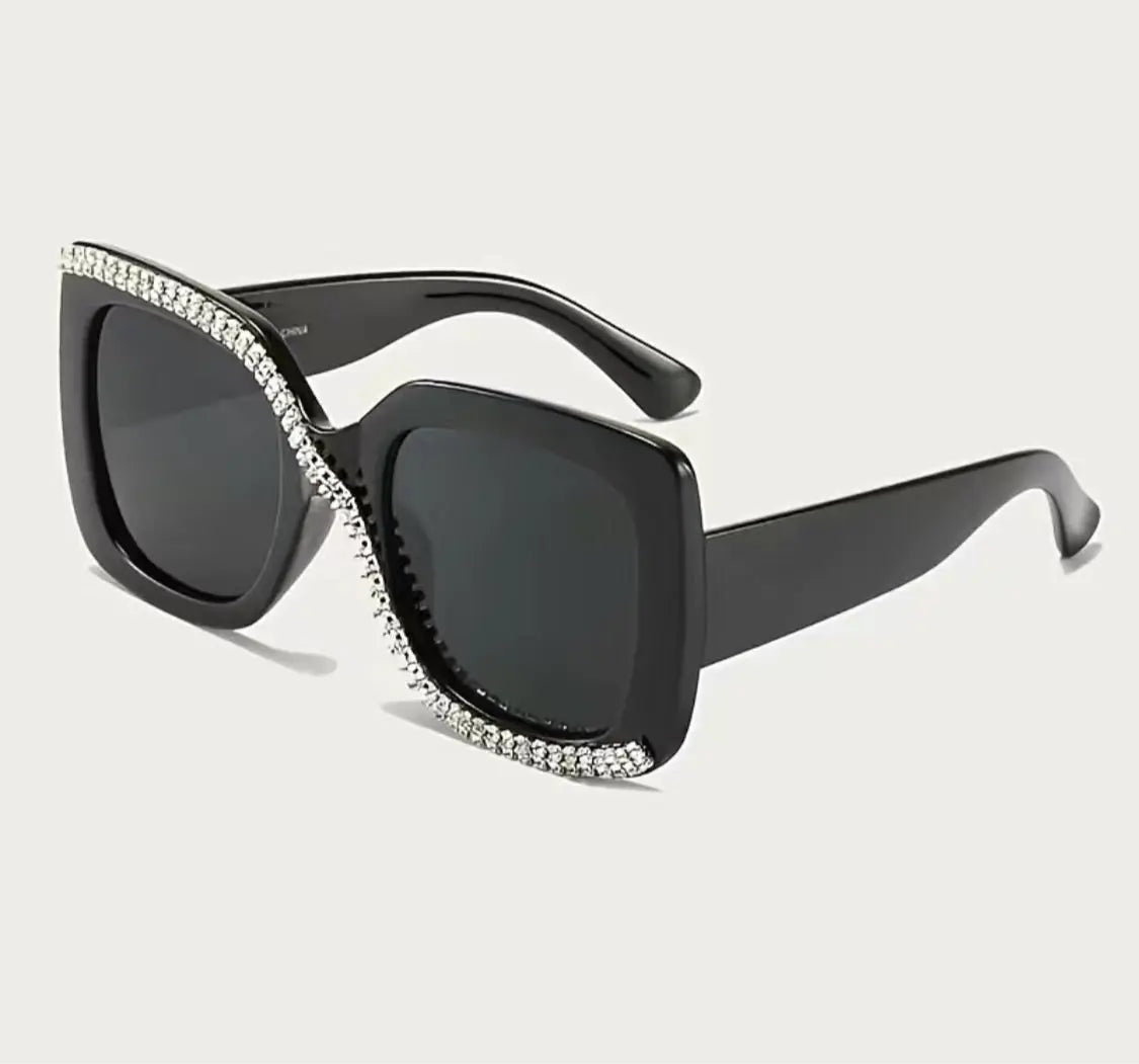Special Design Color With Crystals Big Frame Rhinestone Bling Trendy Fashionable Sunglasses - Panther®