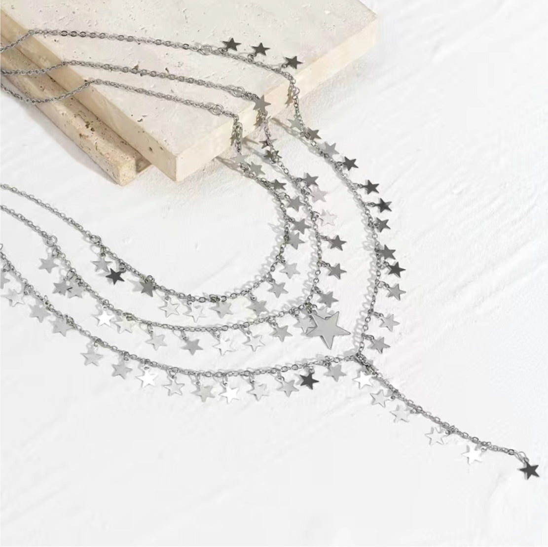 3pcs Vintage Simple Pentagram Handmade Chain Tassel Pendant Set Necklace - Panther®